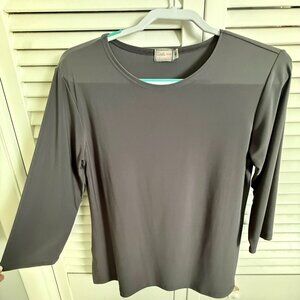 Sympli | Smoky Taupe/Charcoal Gray Layering Top with 3/4 sleeves | Size 10